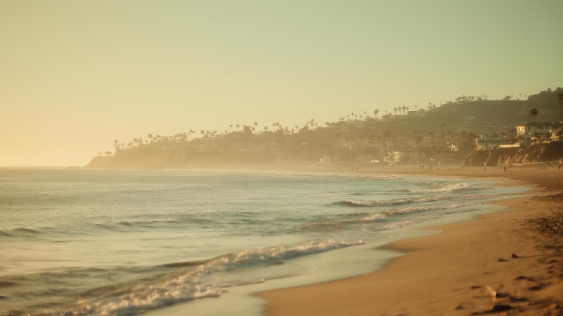 San Diego coastline at golden hour